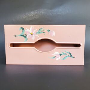 MC Cottage Toleware Facial Tissue Box/Dispenser 50s Pink Bathroom Paper Holder